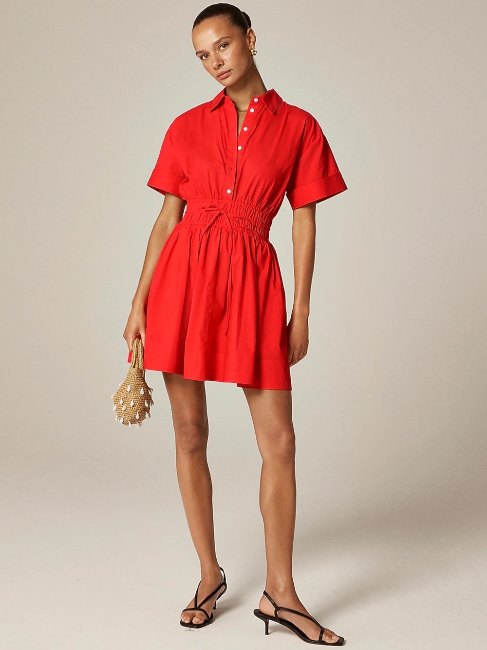 J.Crew Bright Red Short Sleeve Dress